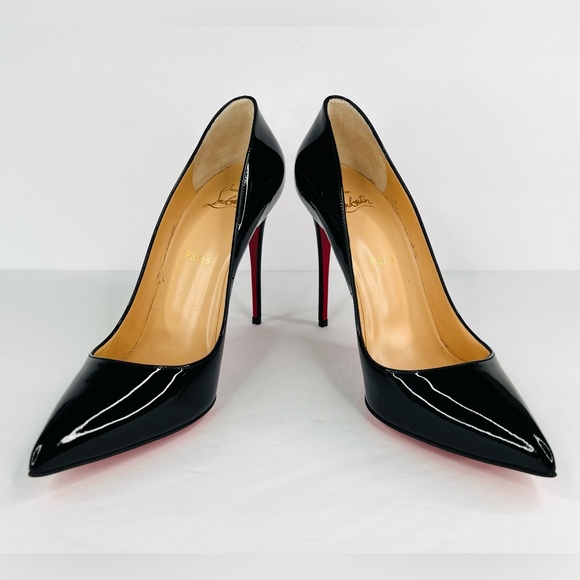 CHRISTIAN LOUBOUTIN Pigalle Follies 100mm Black Patent Leather Pumps EU 39.5 - Picture 10 of 12